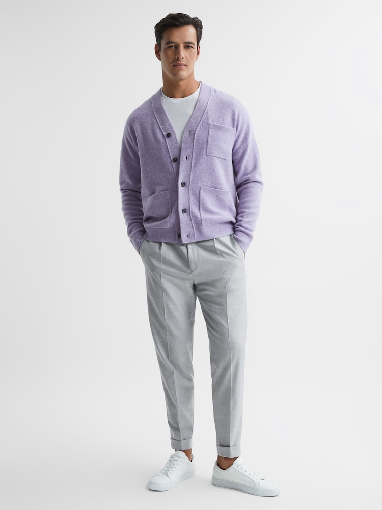 Reiss Grey Brighton Relaxed Drawstring Trousers with Turn-Ups - Image 7 of 7