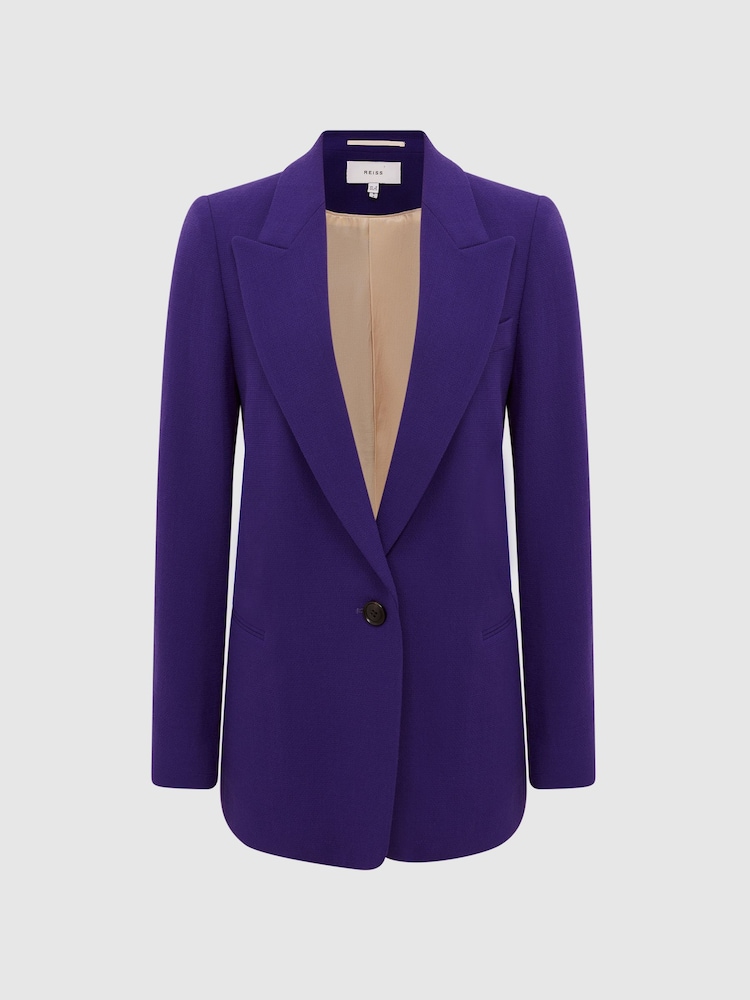 Reiss Purple Blake Slim Fit Single Breasted 100% Wool Blazer - Image 2 of 7