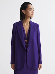 Reiss Purple Blake Slim Fit Single Breasted 100% Wool Blazer - Image 3 of 7