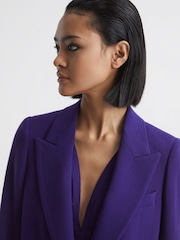 Reiss Purple Blake Slim Fit Single Breasted 100% Wool Blazer - Image 4 of 7