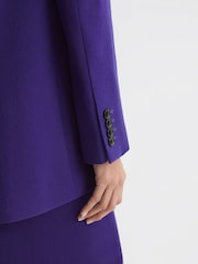 Reiss Purple Blake Slim Fit Single Breasted 100% Wool Blazer - Image 6 of 7