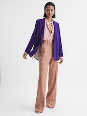 Reiss Purple Blake Slim Fit Single Breasted 100% Wool Blazer - Image 7 of 7