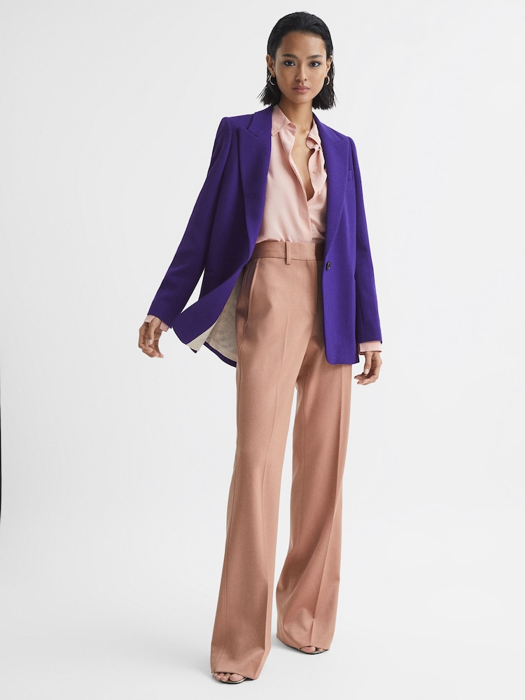 Reiss Purple Blake Slim Fit Single Breasted 100% Wool Blazer - Image 7 of 7