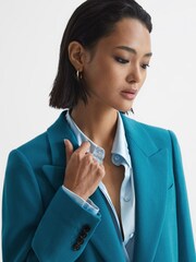 Reiss Turquoise Blake Slim Fit Single Breasted 100% Wool Blazer - Image 4 of 7