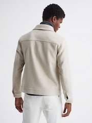 Reiss Oatmeal Jackson Wool Blend Blouson Jacket - Image 5 of 5