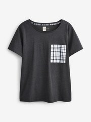 Black/White Check Cotton Blend Pyjamas 2 Pack - Image 2 of 7