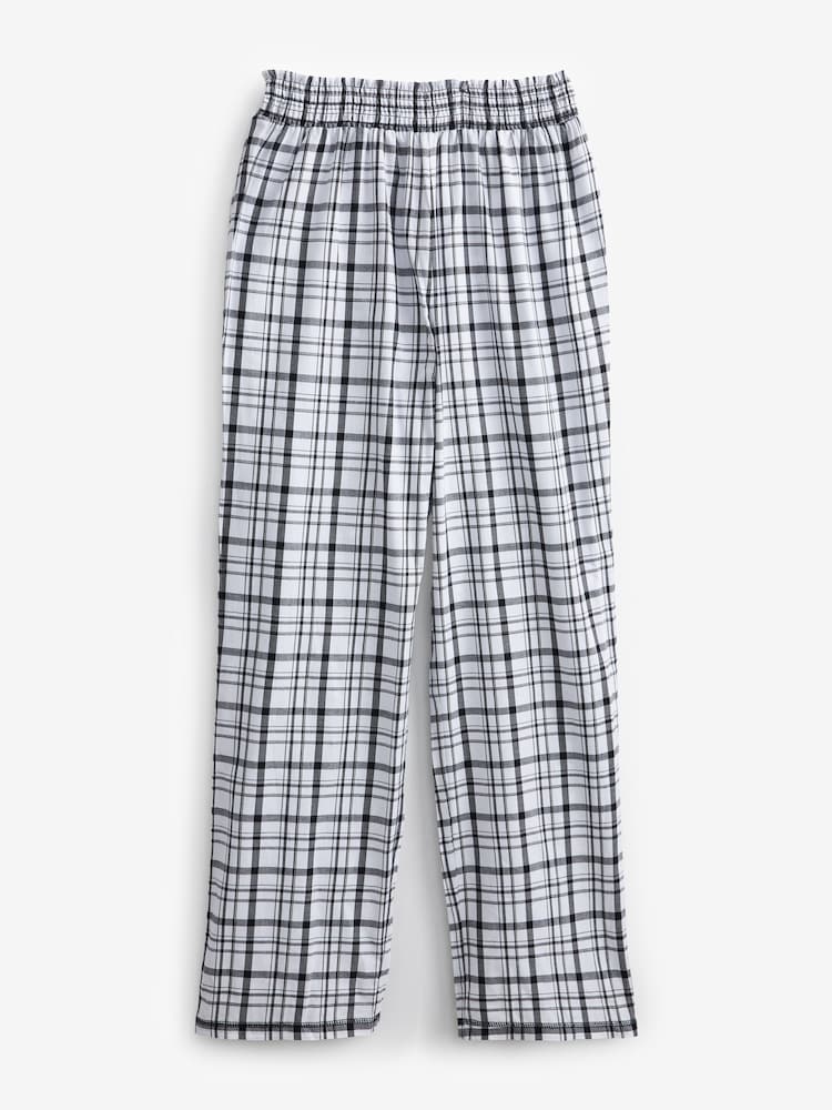 Black/White Check Cotton Blend Pyjamas 2 Pack - Image 4 of 7