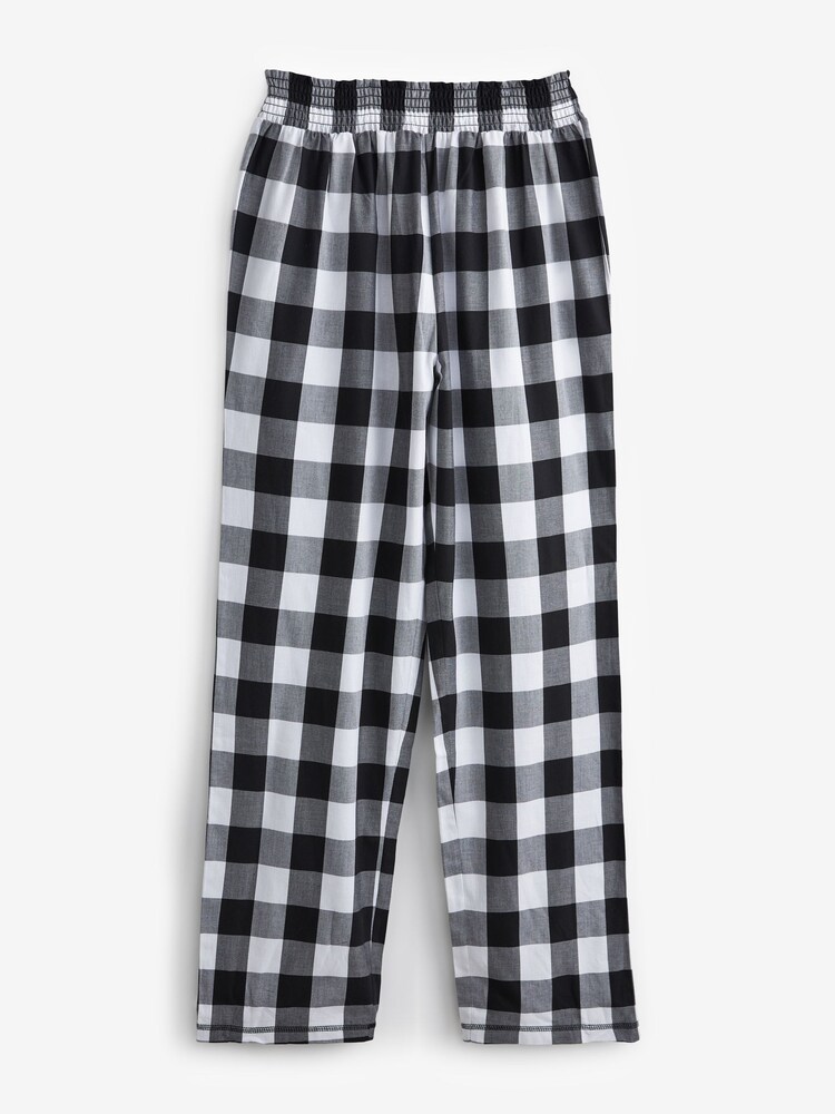 Black/White Check Cotton Blend Pyjamas 2 Pack - Image 5 of 7