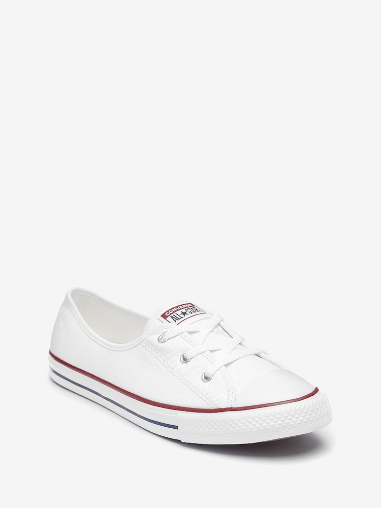 Converse White Ballet Lace Trainers - Image 2 of 4