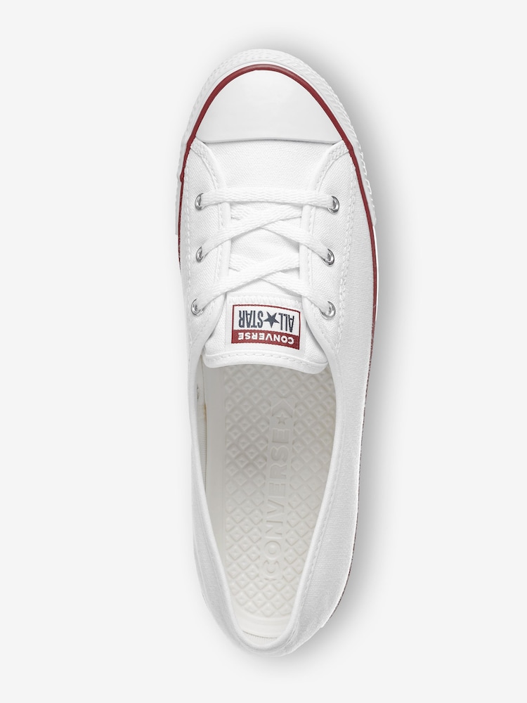 Converse White Ballet Lace Trainers - Image 3 of 4