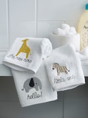 3 Pack White Safari 100% Cotton Face Cloth Towels - Image 1 of 3