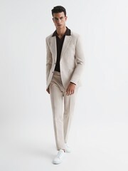 Reiss Stone Spark Single Breasted Slim Fit Moleskin Blazer - Image 3 of 9