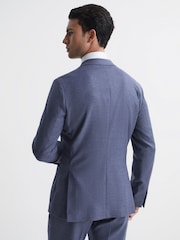 Reiss Airforce Blue Marquee Double Breasted Wool Blend Slim Fit Blazer - Image 5 of 8