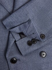 Reiss Airforce Blue Marquee Double Breasted Wool Blend Slim Fit Blazer - Image 7 of 8