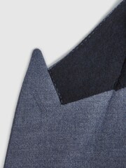 Reiss Airforce Blue Marquee Double Breasted Wool Blend Slim Fit Blazer - Image 8 of 8