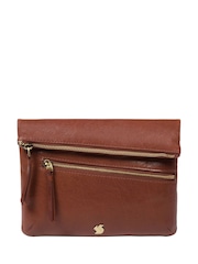 Kastanienbraun - Conkca Flare Clutch aus Leder - Bild 1 von 3