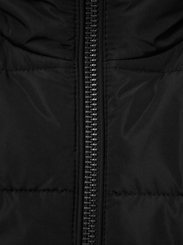 Reiss Black Frost Junior Faux Fur Trim Puffer Jacket - Image 7 of 7