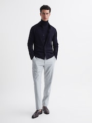 Reiss Navy Forbes Merino Wool Button-Through Cardigan - Image 3 of 8