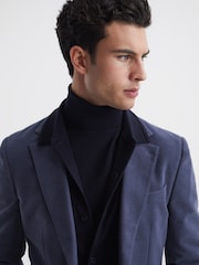Reiss Navy Forbes Merino Wool Button-Through Cardigan - Image 8 of 8