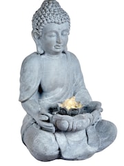 Premier Decorations Ltd Grey Garden Buddha LED Water Feature - Image 1 of 2