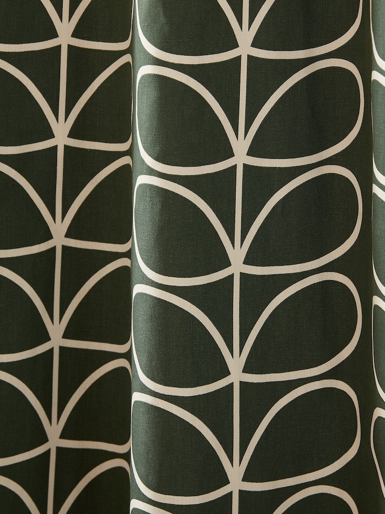 Orla Kiely Green Linear Stem Eyelet Curtains - Image 3 of 3