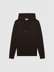 Reiss Bitter Chocolate Holland Merino Wool Hoodie - Image 2 of 7