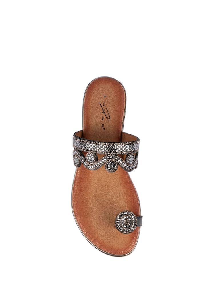 Schwarz - Lunar Lynn Sandalen mit Zehenschlaufe - Bild 4 von 4