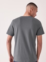 Slate Grey Regular Fit 100% Cotton Stag T-Shirt - Image 2 of 4