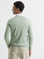 Reiss Apple Earl Merino Wool V-Neck Jumper - Image 5 of 6