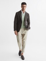 Reiss Apple Earl Merino Wool V-Neck Jumper - Image 6 of 6