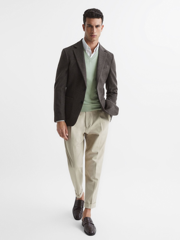 Reiss Apple Earl Merino Wool V-Neck Jumper - Image 6 of 6