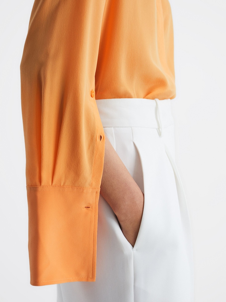 Reiss Orange Kia Silk Shirt - Image 4 of 9