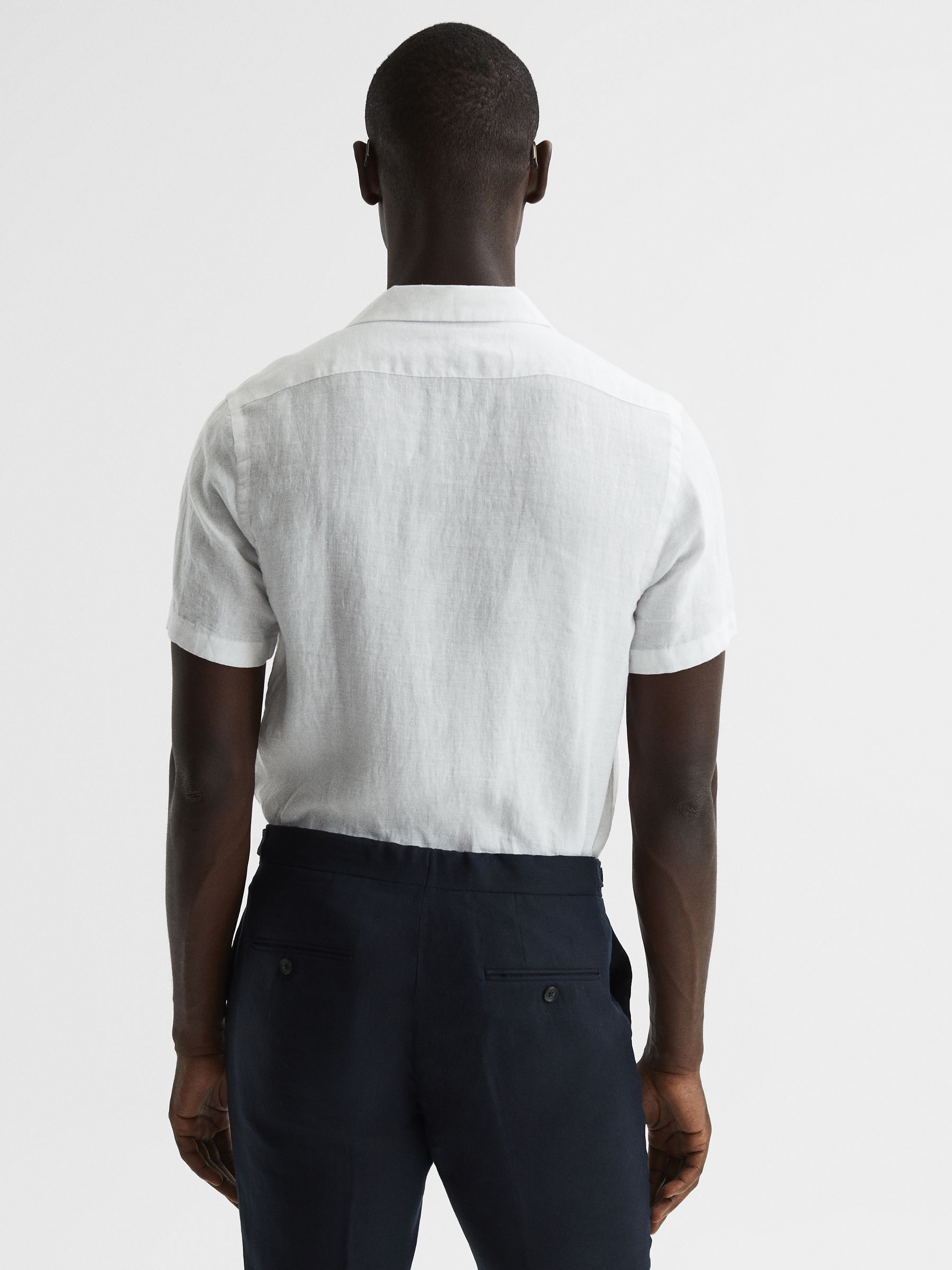 Buy Reiss White Rufus Linen Cuban Collar Shirt from Next USA