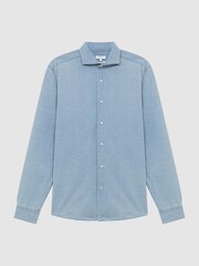 Reiss Blue Draper Washed Chambray Shirt - Image 2 of 6