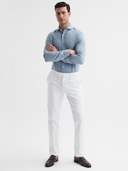 Reiss Blue Draper Washed Chambray Shirt - Image 3 of 6