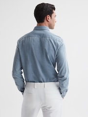 Reiss Blue Draper Washed Chambray Shirt - Image 5 of 6