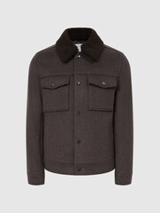 Reiss Mouse Melange Jackson Wool Blend Blouson Jacket - Image 2 of 5
