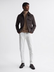 Reiss Mouse Melange Jackson Wool Blend Blouson Jacket - Image 3 of 5