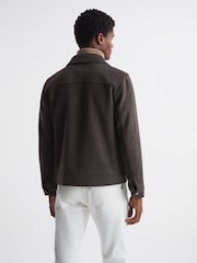 Reiss Mouse Melange Jackson Wool Blend Blouson Jacket - Image 5 of 5