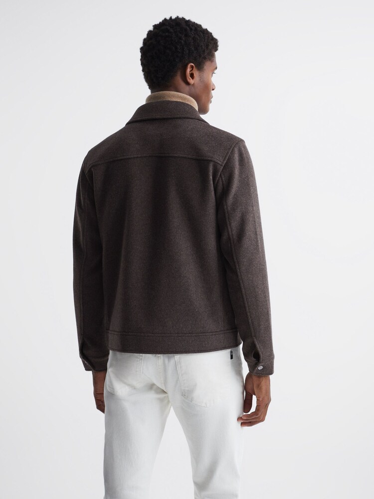 Reiss Mouse Melange Jackson Wool Blend Blouson Jacket - Image 5 of 5
