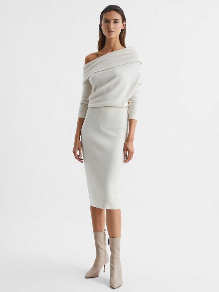 Reiss Stone Caley Pointed Kitten Heel Leather Boots - Image 2 of 6