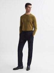 Reiss Bronze Green Wessex Merino Wool Jumper - Image 3 of 7