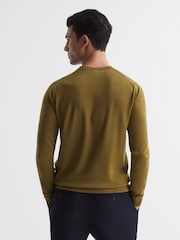 Reiss Bronze Green Wessex Merino Wool Jumper - Image 5 of 7