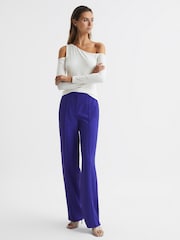 Reiss Cream Rosie Asymmetric Off Shoulder Top - Image 3 of 6