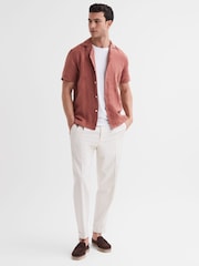 Reiss Sienna Rufus Linen Cuban Collar Shirt - Image 3 of 5
