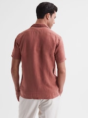 Reiss Sienna Rufus Linen Cuban Collar Shirt - Image 5 of 5