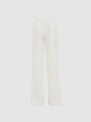 Reiss White Tatum Crepe Wide Leg Trousers - Image 2 of 7