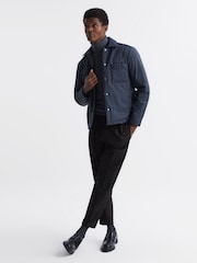 Reiss Black Brighton Relaxed Drawstring Trousers with Turn-Ups - Image 7 of 7