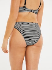 Figleaves Tailor gestreifte Bikinihose, schwarz - Bild 3 von 4