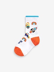 Rainbow Stripe Transport Cotton Rich Socks 7 Pack - Image 4 of 8